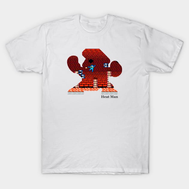 Heat Man Silhouette - Mega Man 2 T-Shirt by Desperado902